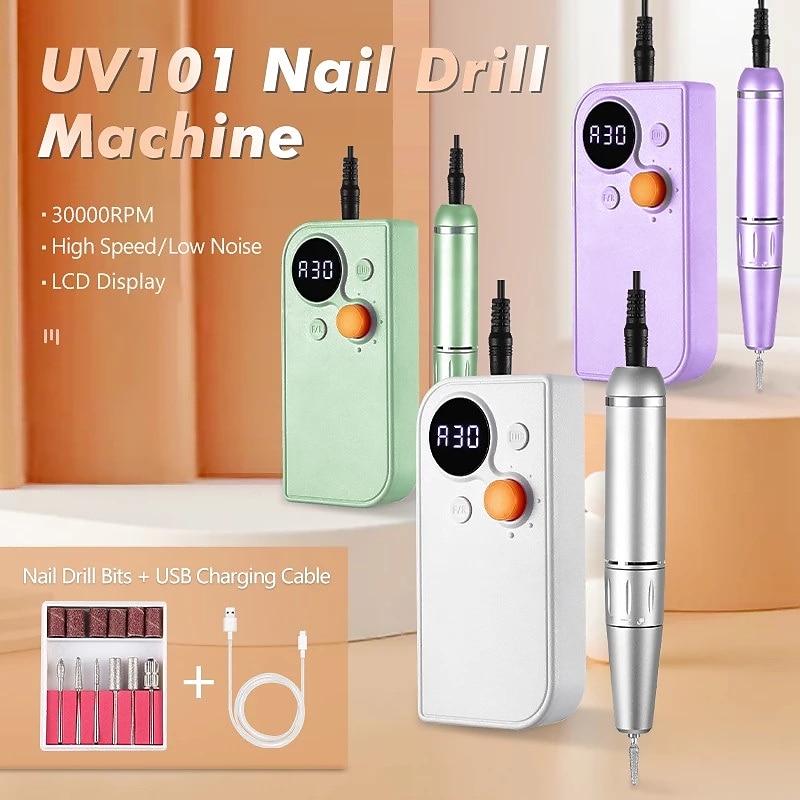 Professional Portable Nail Drill Kit Rechargeable Nail Machine Electric Cordless Efile Nail Drill Set with 7 Nail Bits, Manicure Pedicure Tool2