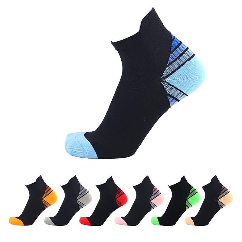 Women's Socks Sport Compression 2 Pairs Nylon  Breathable Marathon Running Bicycle Crew Socks