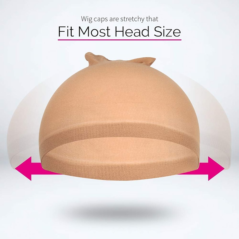 4 pieces Light Brown Stocking Wig Caps Stretchy Nylon Wig Caps for Women3