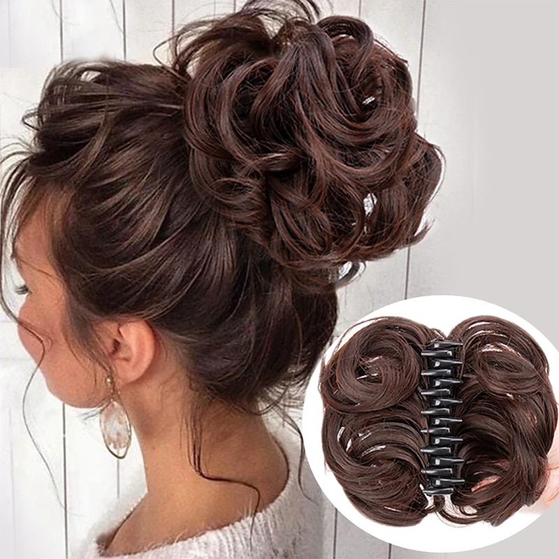 wig hair ring female grab clip hair bag ball head coil hair pull flower short curly hair clip-type flower bud head fluffy big hair ring