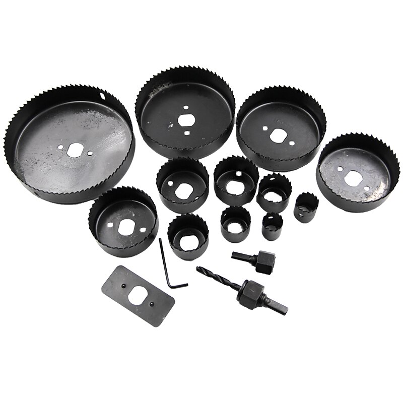 3-18Pcs Woodworking Hole Saw Set Drill Bit Carbon Steel 19-127mm Hole Cutter Set For Plasterboard Ceiling Wood Hole Saw Kit2