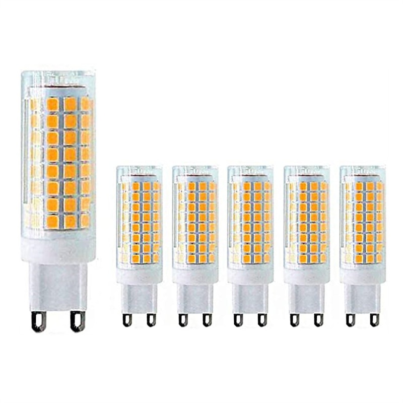 6pcs LED Light Bulb G9 Bi Pin Lamp 10W AC220V E14 102 LED Spotlight Chandelier Ceiling Light 100W Halogen Equivalent Warm Cold White