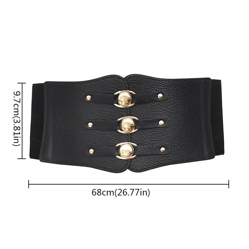 Women's Wide Belt Corset Belt Nylon Steel Buckle Geometric Formal Vintage Retro Party Daily White Black Red Brown2