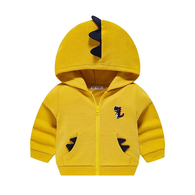 Boys 3D Dinosaur Hoodie Coat Long Sleeve Spring Fall Active Cool Cotton Kids 2-8 Years Daily Regular Fit4