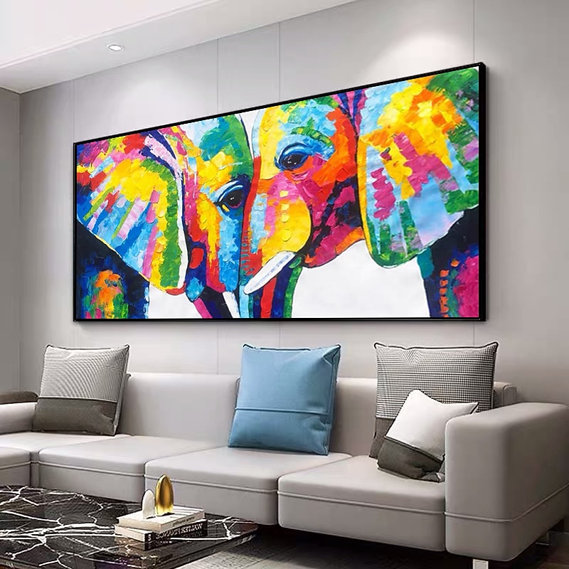 Mintura Handmade Cow Oil Paintings On Canvas Wall Art Decoration Modern Abstract Animals Picture For Home Decor Rolled Frameless Unstretched Painting2