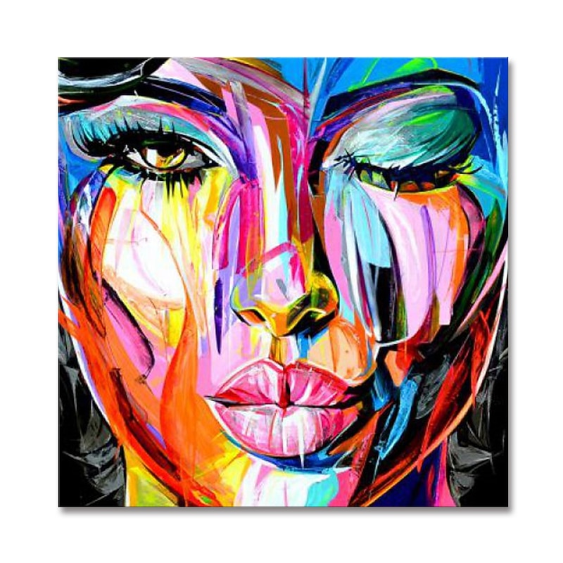 Mintura Handmade Face Oil Painting On Canvas Wall Art Decoration Modern Abstract Figure Picture For Home Decor Rolled Frameless Unstretched Painting4