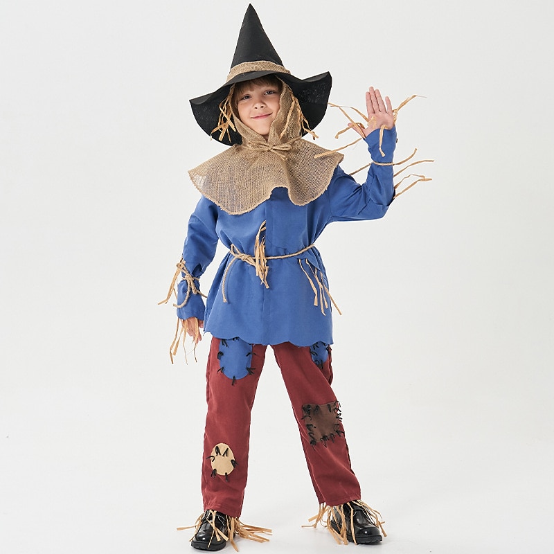 Scarecrow Halloween Cosplay Costume Fairy Tail The Wizard of Oz Storybook Characters Kid's Boys' Halloween Carnival World Book Day Party Educational Dress Up School Event Dress Up Easy Halloween2