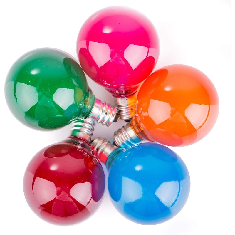 25pcs G40 Replacement Edison Incandescent Light Bulbs 7W Clear Globe Bulb/Multicolor E12 C7 Candelabra Dimmable for Indoor Outdoor Patio Décor3