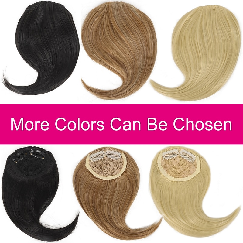Clip in Side Bangs Hair Pieces Blonde Straight Synthetic Extensions for Women4