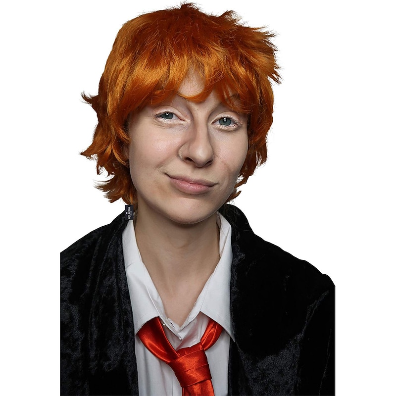Ron Wizard Wig Short Orange Wig Cosplay Character Halloween Wigs3