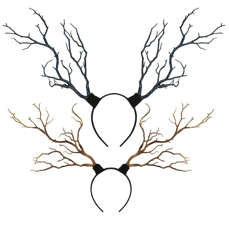 Mori Girl Branch Hair Hoop Exaggerated Big Hair Accessories Christmas Antlers Headdress Party Luminous Head Hoop Wholesale Head Hoop