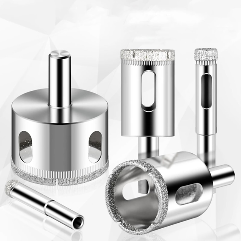 10/15pcs Set Tile drill bit Set Diamond Coated Tile Marble Glass Ceramic Hole Saw Drilling Bits Power Tools Accessories2