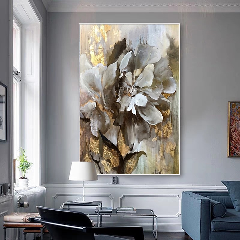 Mintura Handmade Flower Oil Painting On Canvas Wall Art Decoration Modern Abstract Picture For Home Decor Rolled Frameless Unstretched Painting3
