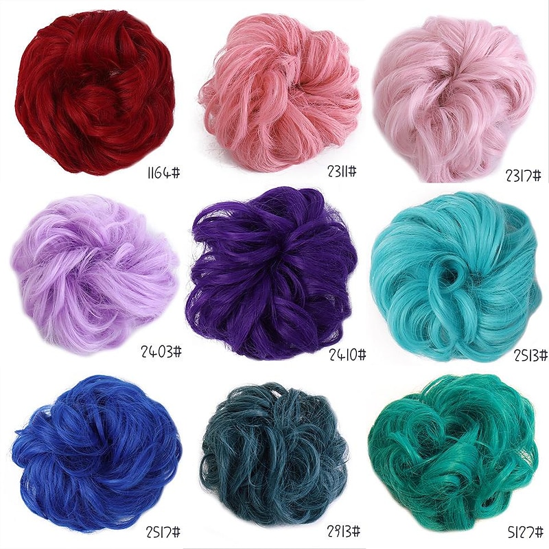 factory wholesale foreign trade supply fluffy hair ring wig ball head head rope chemical fiber hair ring wig hair ring2