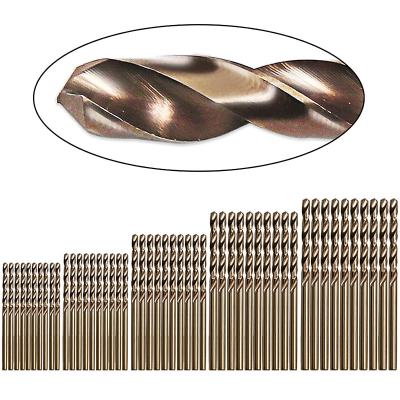 50pcs/Set Cobalt M35 Drill Bit Twist Stainless Steel Special Drill High Speed Steel Metal Hole Drill Bit 1mm-3mm