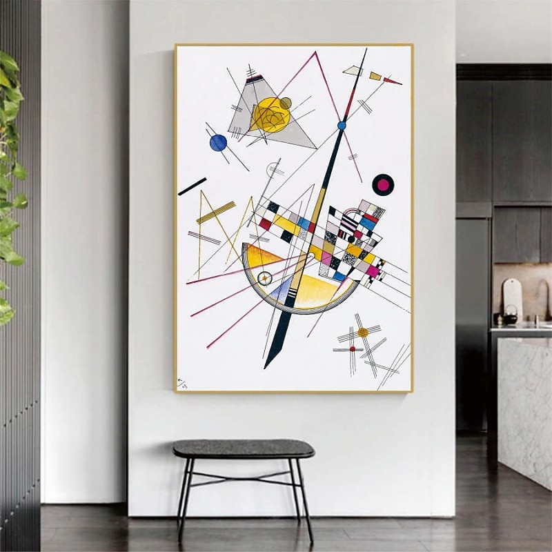 Handmade Hand Painted Oil Painting Wall Art Wassily Kandinsky Abstract Carving Painting Home Decoration Decor Rolled Canvas No Frame Unstretched - Main Image