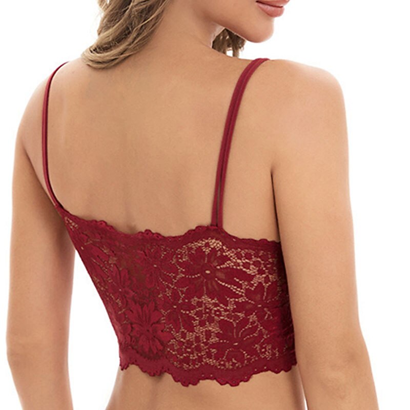 Women's Lace Bras Fixed Straps Sheer Bras Full Coverage V Neck Breathable Push Up Lace Pure Color Pull-On Closure Date Casual Daily Xmas Nylon 1PC Black White Home Outfits3