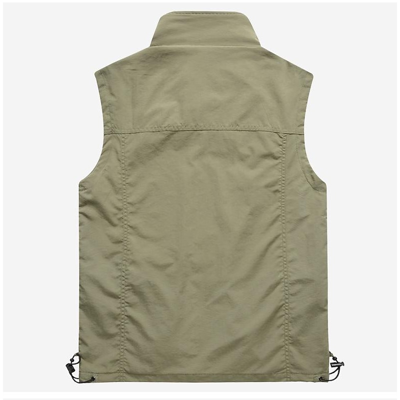 Men's Fishing Vest Hiking Vest Top Outdoor Breathable Quick Dry Multi Pockets Summer Mesh Polyester Navy Black khaki Climbing Camping / Hiking / Caving3
