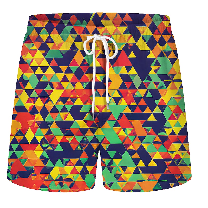 Men's Swim Trunks Swim Shorts Quick Dry Board Shorts Bathing Suit Drawstring with Pockets Swimming Surfing Beach Water Sports Printed Summer Spring3