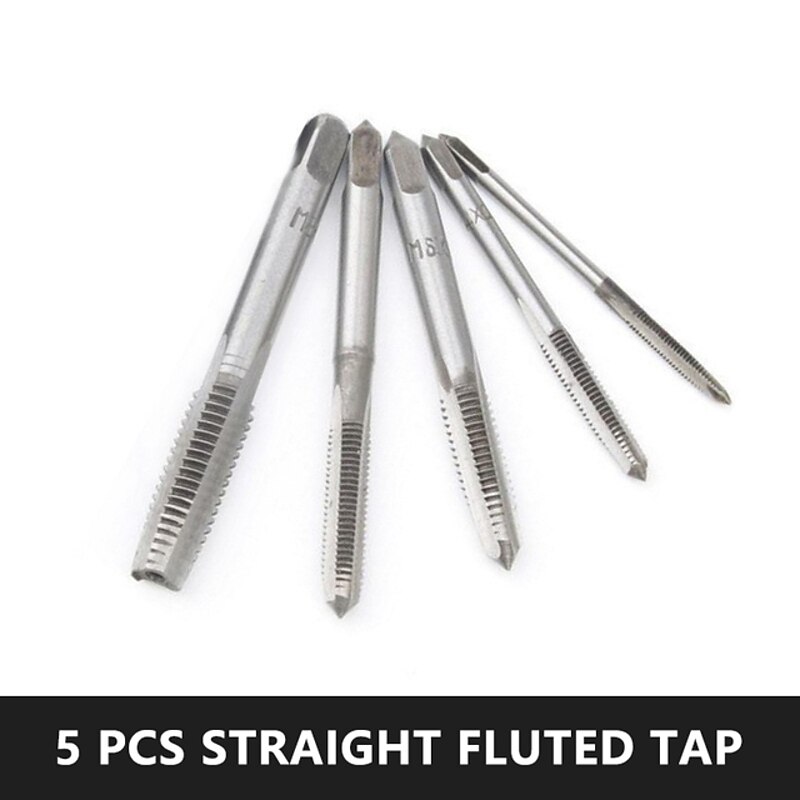 Adjustable Silver T-Handle Ratchet Tap Holder Wrench with 5pcs M3-M8  Machine Screw Thread Metric Plug T-shaped Tap4