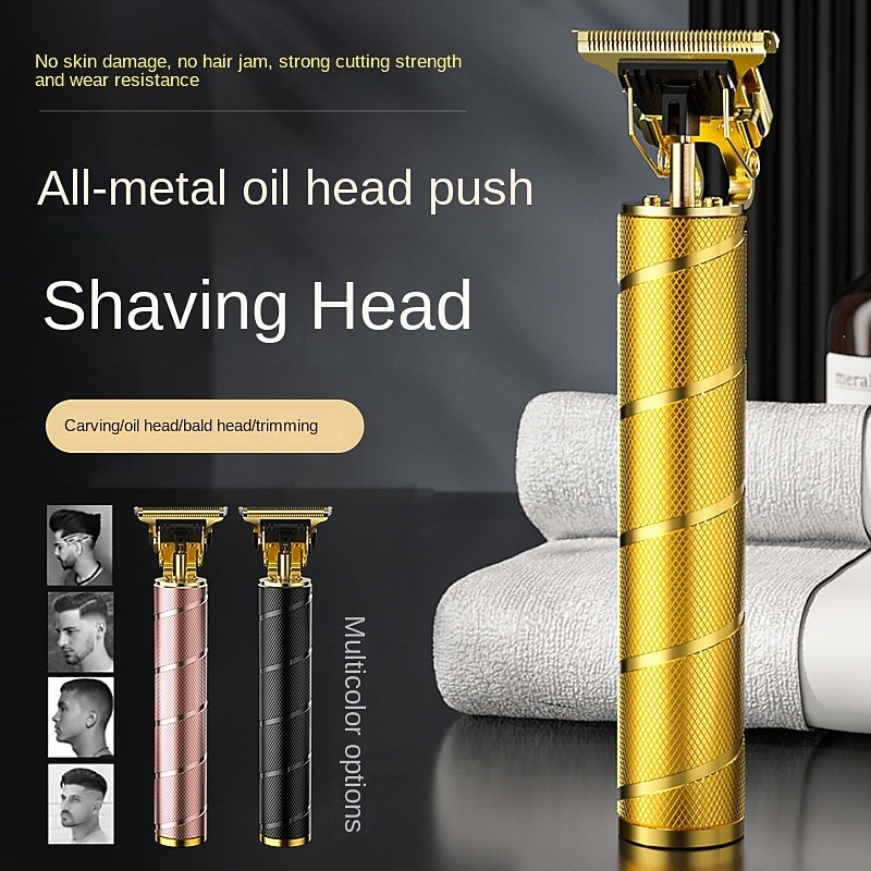 USB Vintage T9 0mm Electric Hair Trimmer For Man Cordless Clippers Professional Beard Hair Cutting Machine Barber Rechargeable