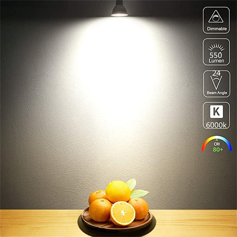 20pcs 10pcs 6W Spotlight Track LED Light Bulb 600lm GU10 MR16 6LED Beads SMD 60W Halogen Equivalent Dimmable Warm Cold White 220-240V3