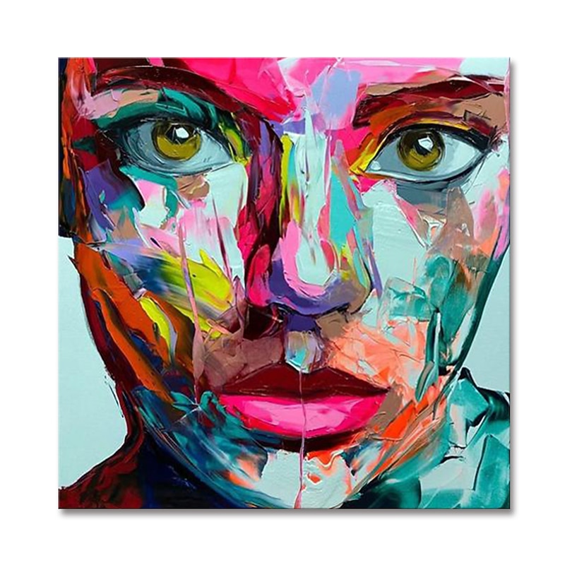 Mintura Handmade Face Oil Painting On Canvas Wall Art Decoration Modern Abstract Figure Pictures For Home Decor Rolled Frameless Unstretched Painting2
