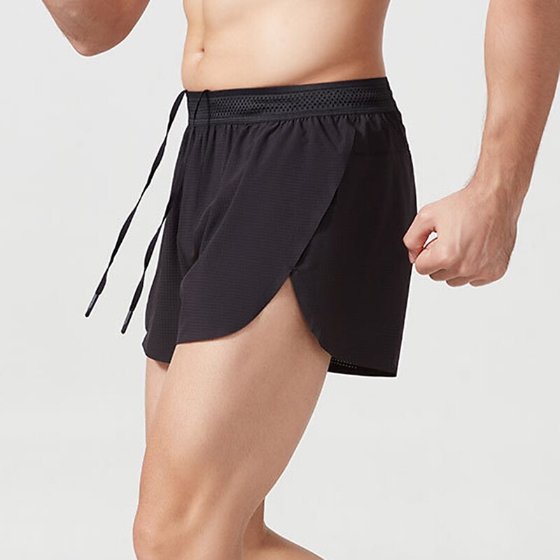 Men's Running Shorts Athletic Shorts Drawstring Bottoms Athletic Breathable Quick Dry Moisture Wicking Fitness Running Active Training Sportswear Activewear Color Block Black Light Green Blue2