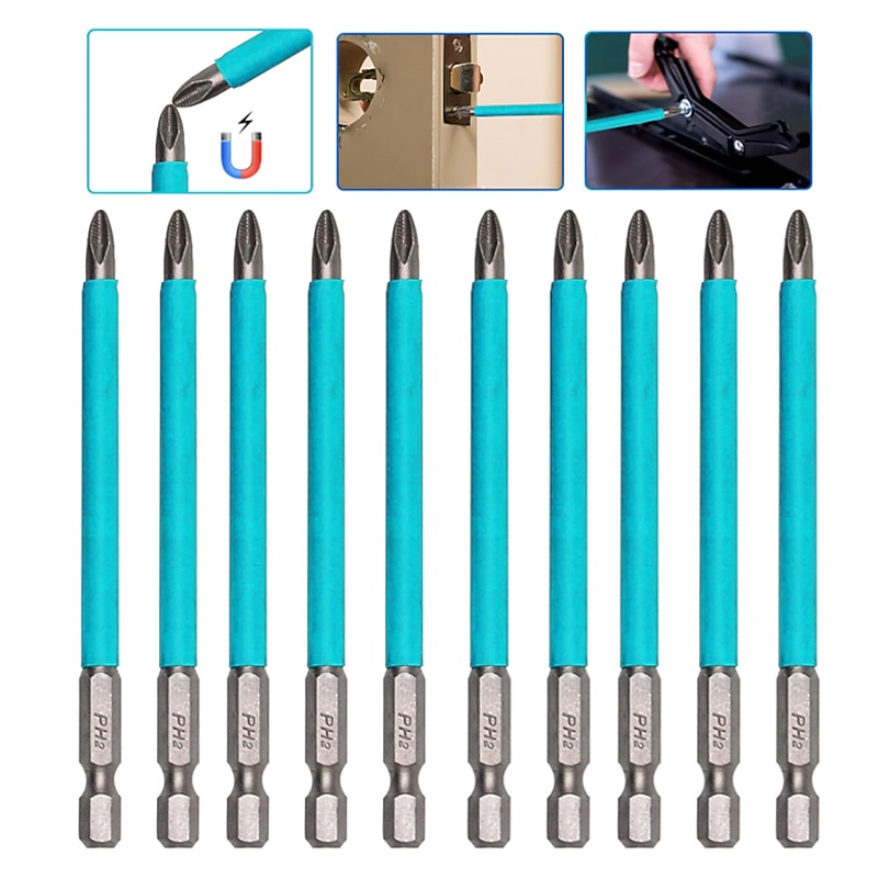 Anti Slip Magnetic Batch Head Cross High Hardness Hand Drill Bit Screw Electric Screwdriver 25 50 70 90 100 125 150mm PH2