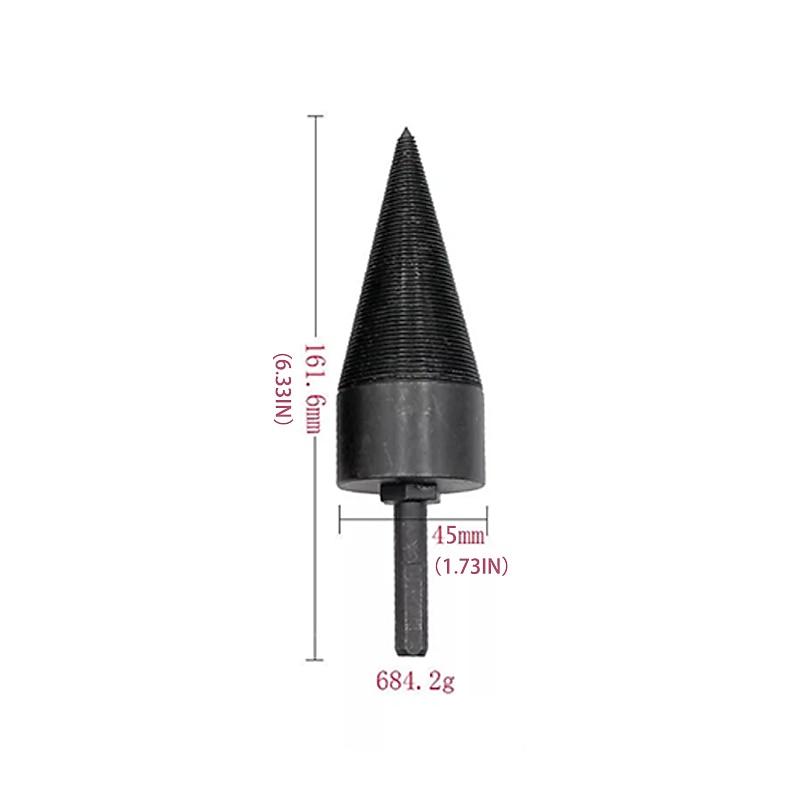 Wood Splitter Drill Bit Log Splitter Chop Wood Splitting Tool Cone Log Splitters Breaking Machine Breaker Firewood Chopper 45mm (1.73IN)4