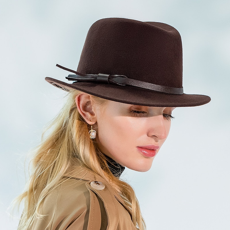 Noble Wool Ladies Party/Outdoor/Casual Hat With Leather Belt(More Colors)3