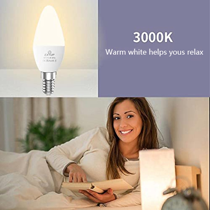 12pcs 6pcs 6W Candle Candelabra LED Light Bulb 600lm E14 C37 20 LED Beads SMD 2835 60W Halogen Equivalent Warm Cold White 110-240V2