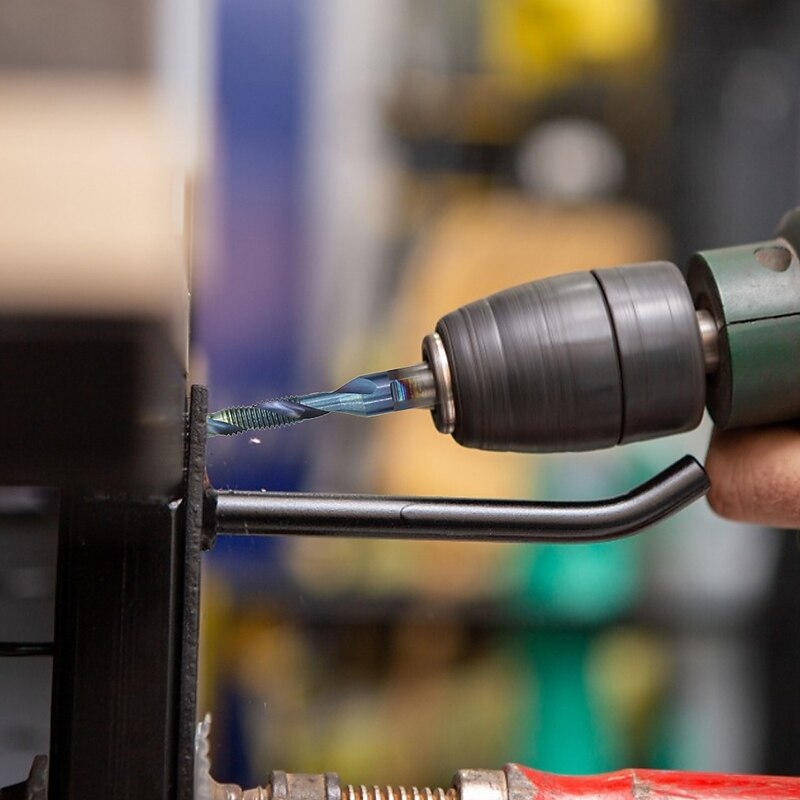 Blue Plated Hex Shank HSS Screw Thread Metric Tap Drill Bits Composite tap 6pcs Boxed Kit Screw Tools Hand Tools Sets3