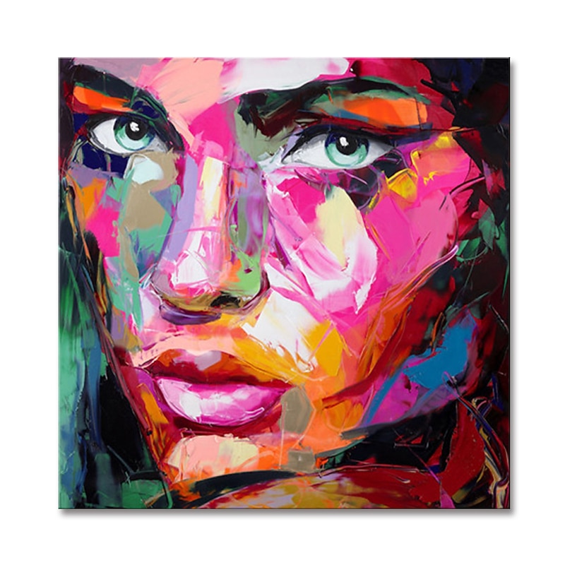 Mintura Handmade Figure Oil Paintings On Canvas Wall Art Decoration Modern Abstract Face Picture For Home Decor Rolled Frameless Unstretched Painting3