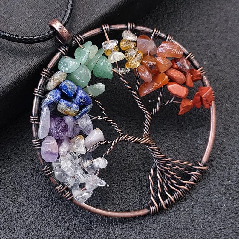 Tree of Life Dreamcatcher Handmade Gift Wall Hanging Decor Art Ornament Craft Tree of Life Crystal For Kids Bedroom Wedding Festival