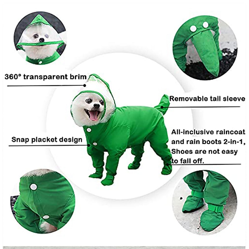 Dog Costume Rain Coat Jumpsuit Raincoat Dog Costume Sports & Outdoors Stylish Ordinary Classic Style Portable Summer Spring Fall Waterproof Outdoor Sports Outdoor Walking Dog Clothing2