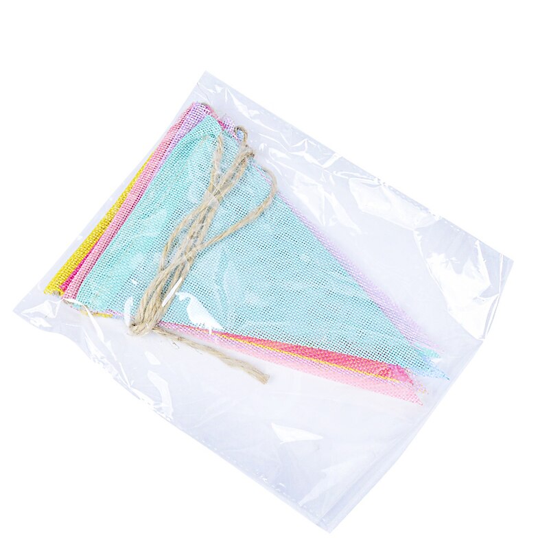 65ft Wreath Flag Banner 60 Pieces Of Imitation Hemp Pennant Wedding Decoration Party Wedding Pull Flag Bunting Imitation Hemp Wreath Flag Banner3