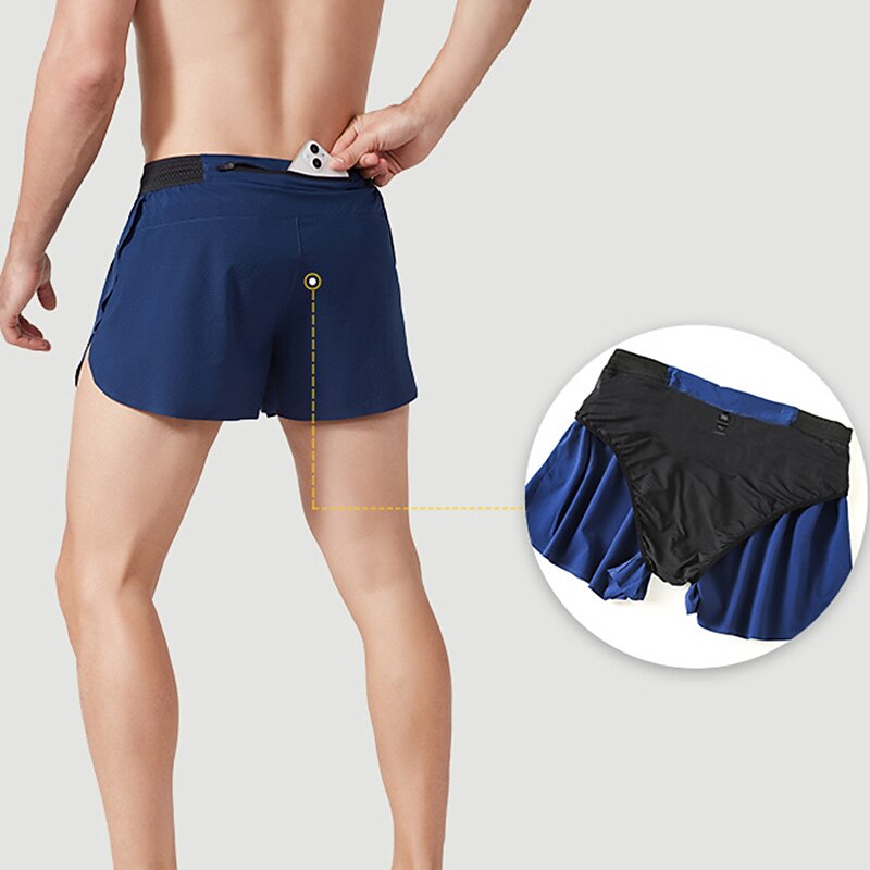 Men's Running Shorts Athletic Shorts Drawstring Bottoms Athletic Breathable Quick Dry Moisture Wicking Fitness Running Active Training Sportswear Activewear Color Block Black Light Green Blue4