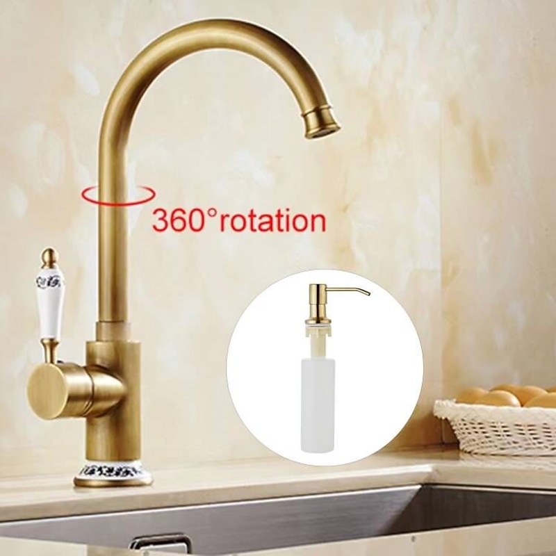 Kitchen Faucet - Single Handle One Hole Electroplated Pull-Out / Pull-Down Centerset Retro Vintage Kitchen Taps3