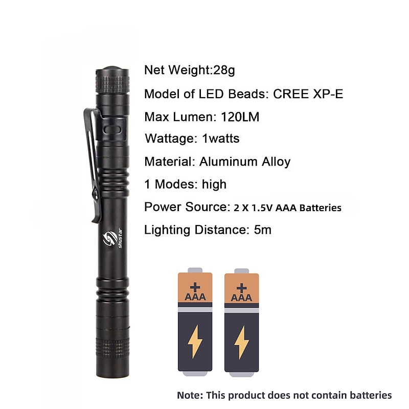 2 Pack LED Tactical Flashlight Torch Camping Lights Waterproof Multi-function for Camping Biking Hiking Outdoor Home Emergency 3.7V2