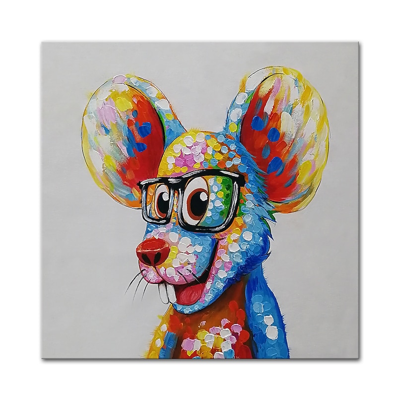 Mintura Handmade Chinese Zodiac Oil Paintings On Canvas Wall Art Decoration Modern Abstract Animals Picture For Home Decor Rolled Frameless Unstretched Painting4