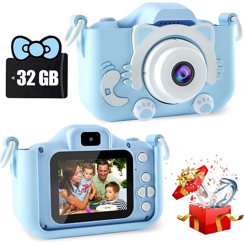 Upgrade Kids Selfie Camera - Birthday Gifts for Girls and Boys Portable Toy for 6-12 Year Old - Kids Selfie Camera Anti-Drop 20.0MP Dual Video Camcorder - 2.0 Inches Screen + SD Card 32GB3