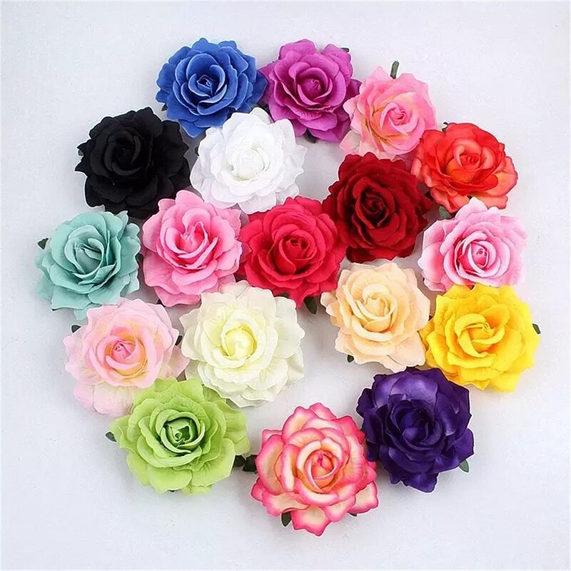 Flocking Cloth Rose Hair Clips Fabric Hair Accessories Rich Rose Hair Clips Wedding Fashion Flower Hair Clips Edge Clips