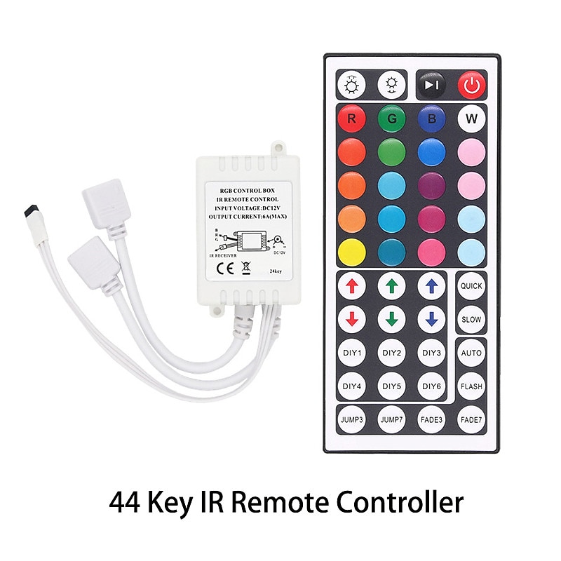44 Keys  DC12V Connectors IR Remote RGB Controller lamp Dimmer For 3528 2835 5050 LED Strip light