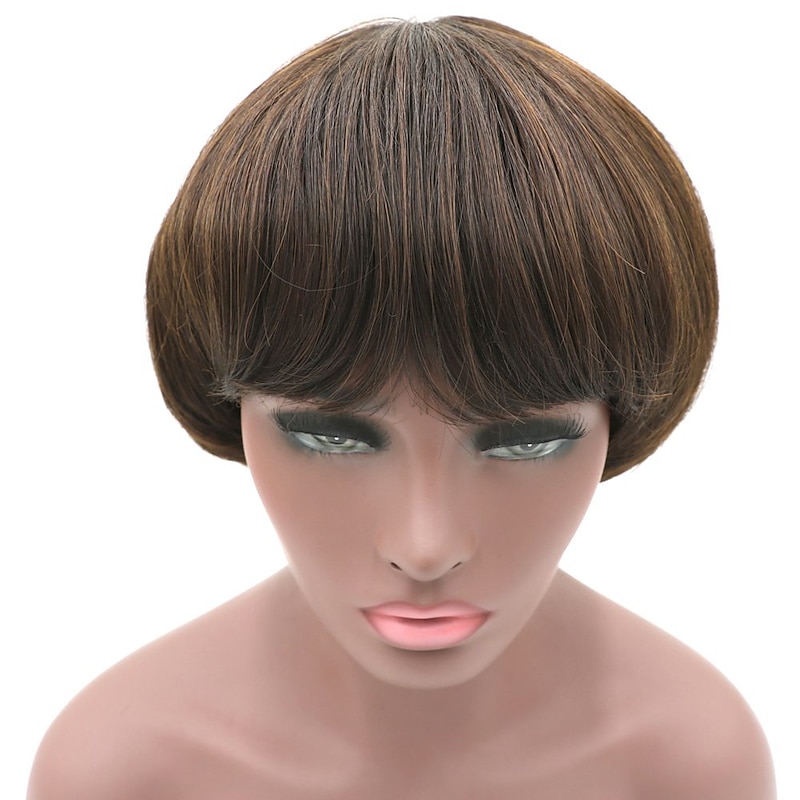 Cosplay Mushroom Wig Short Haircut With Bangs Bob Wig for Men Bowl Cut Wigs Halloween Wigs2