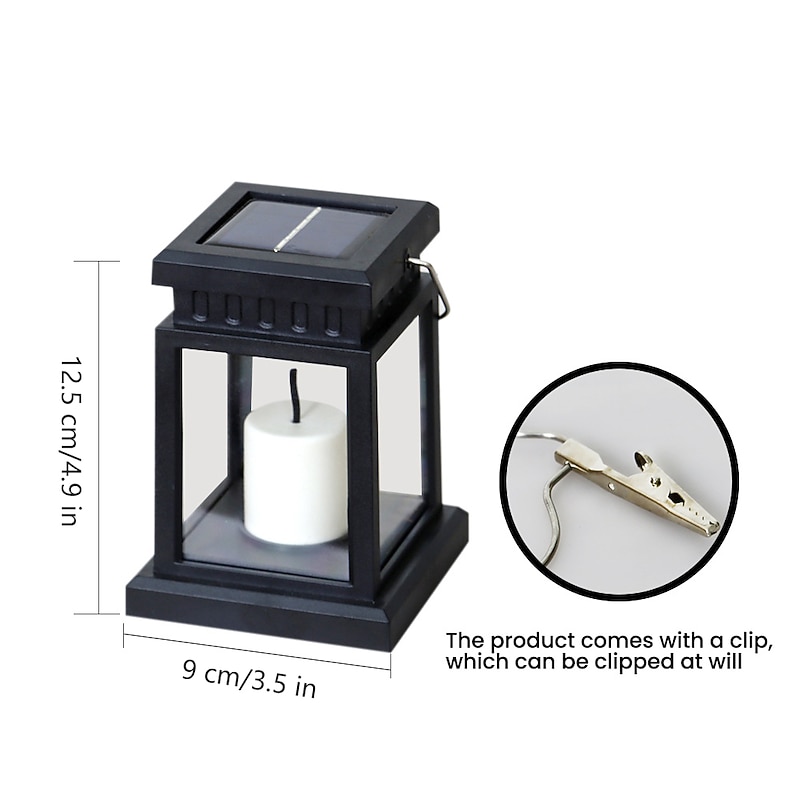 1/2pcs Solar Pathway Lantern Outdoor Lawn Light Patio Hanging Decoration Landscape Courtyard Garden LED Atmosphere Candle Light Christmas Lamp4