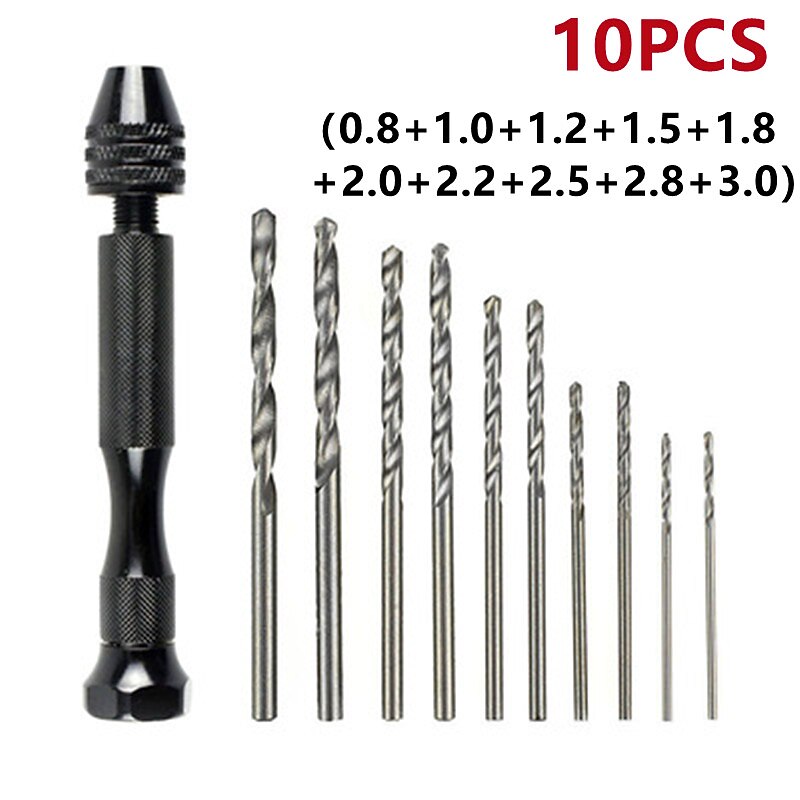 1Set Mini Twist Drill Bit Micro Hand Drill Bit Keyless Chuck Reamer Hand Twist Drill Clamping Twist Drill Bit 10/20/25/30/150PCS4