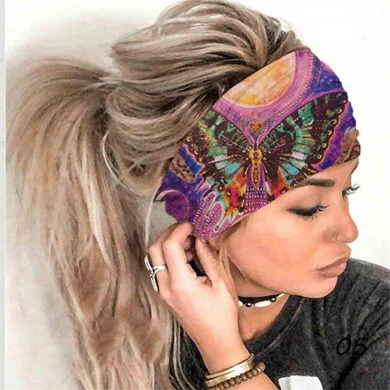 Headband Headwrap Butterfly Stretch Hair Bands Bandana Yoga Running Athletic Turban Head Bands Head Scarfs Hair Accessories for Women and Girls 4Pcs2