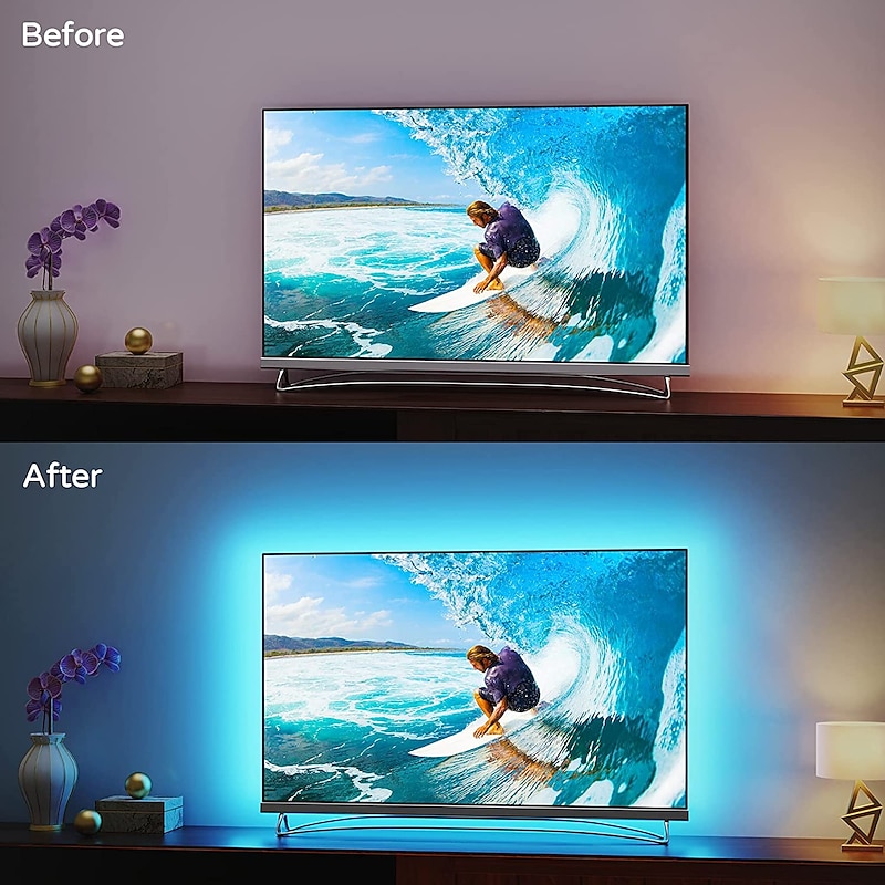 LED Strip Lights RGB 5M 10M 15M 20M LED Lights Flexible Color Change SMD with IR Remote Controller and 100-240V Adapter for Home Bedroom Kitchen TV Back Lights DIY Decor DC12V2