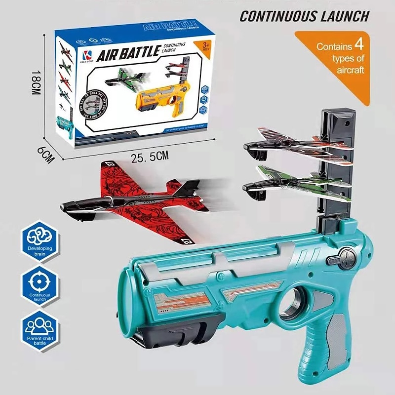 Airplane Launcher Toy Airplane Foam Plastic Plane for Children Boys Girls Bubble Catapult Beach Toys Boy Gift2